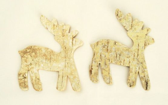 Rentier aus Birkenrinde, ca. 14 cm - dekoaccessoires, naturmaterial, weihnachten-dekoaccessoires